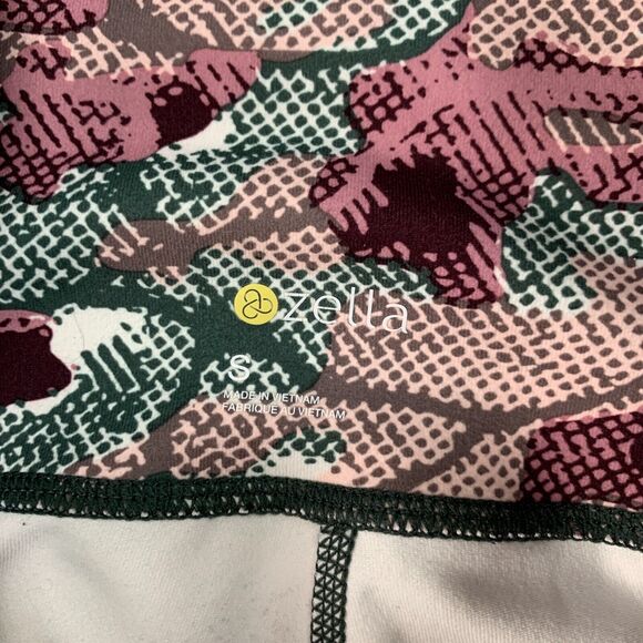 Zella Legging Womens S Small Camouflage Cropped Mid Rise Stretch Mesh Panel Hem - Picture 4 of 13